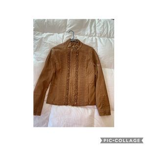 Brown leather jacket